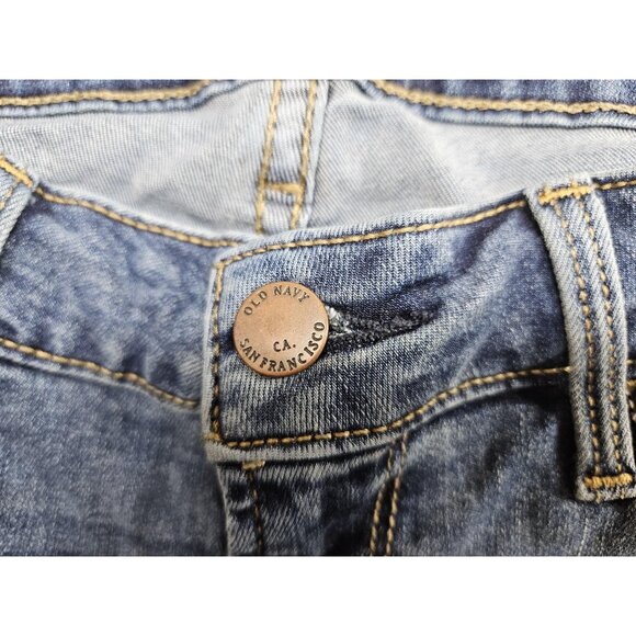 Old Navy Jeans Womens 4 Petite Blue Medium Wash Rockstar Mid-Rise Skinny Stretch - Picture 5 of 11